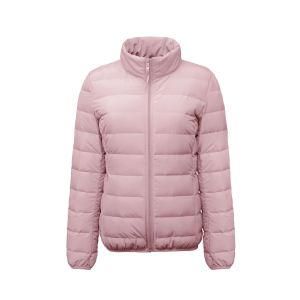女式90绒纯色女装立领无缝压胶羽绒服短款大码外套