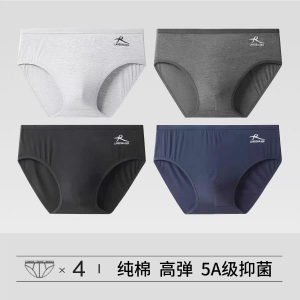 浪莎男士三角内裤纯棉裤衩夏季薄款透气吸汗裆大码男生短裤头
