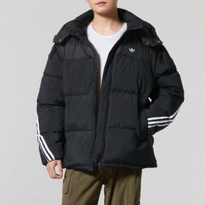 阿迪达斯 (adidas)外套男装新款运动羽绒服跑步休闲骑行防风连帽夹克KC2490 ZP