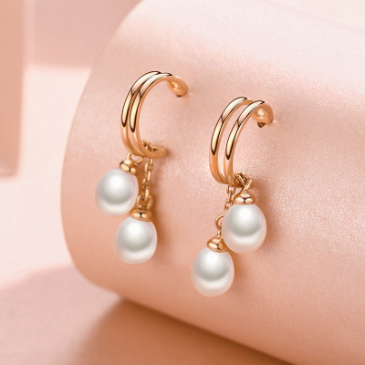 佰色传情(BRIR)S925银淡水珍珠耳饰耳钩网红简约冷淡风耳环高级感耳钉