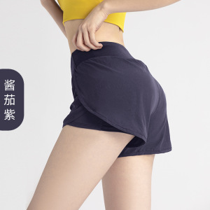 运动短裤女防走光侧口袋速干宽松跑步健身瑜伽薄短裤