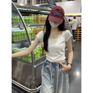 修身短袖T恤女装年新款显瘦气质夏季休闲百搭学生短款上衣服