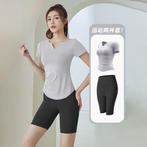 夏季新款瑜伽服女速干运动套装两件套跑步速干普拉提健身套装
