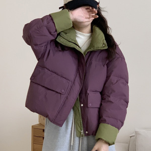 冬季新款时尚立领棉衣百搭面包服短款棉袄小个子棉服外套