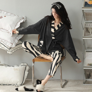 2025年秋冬季可外穿日系和服睡衣女棉质长袖网红风可爱家居服套装