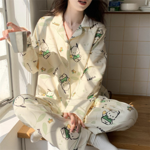 孕妇月子服睡衣女士秋冬季长袖开衫翻领产妇产后哺乳期家居服套装