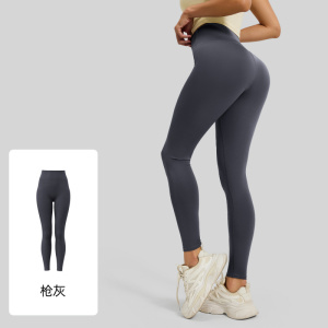 尴尬线蜜桃提臀瑜伽裤高腰收腹跑步运动裸感女健身服
