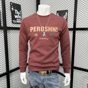 欧货秋冬新款男士圆领字母南瓜卫衣潮牌时尚长袖体恤打底衫上衣潮