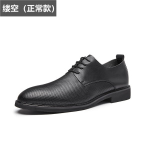 内增高新款春夏季正装皮鞋商务休闲男鞋青年舒适软底单鞋软面