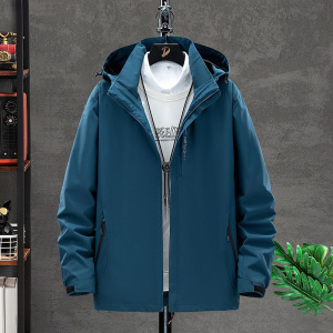 春秋季户外冲锋衣工装夹克运动潮流连帽情侣款休闲防水服夹克外套