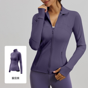 拼接健身上衣外套透气弹力口袋跑步运动瑜伽服长袖女