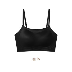 轻薄透气文胸一体式背心款无痕内衣女软支撑防下垂女士防走光抹胸