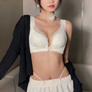 前扣内衣女大胸显小胸无钢圈文胸调整型超薄款收副乳防下垂胸罩