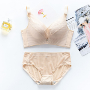 秋冬新款性感内衣女无钢圈文胸套装舒适聚拢小胸调整型收副乳胸罩_1