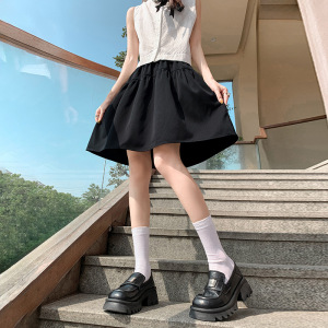 日系半身裙女2026春夏季薄款高腰显瘦山本裙小个子慵懒南瓜裙伞裙