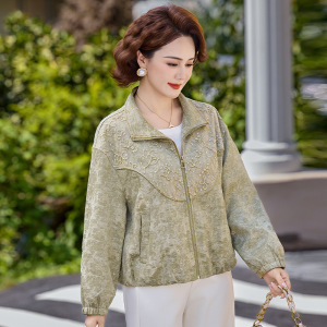 加大加肥款妈妈装外套短款女装秋装春秋款中年女装休闲款衣服