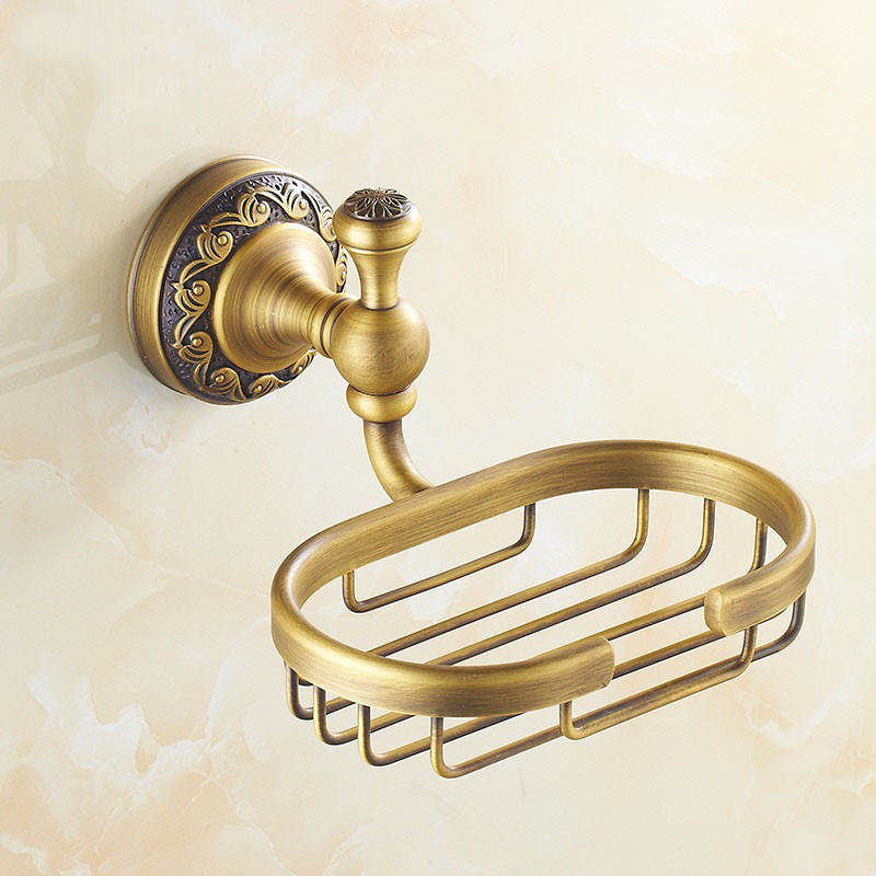 劳伦斯全铜欧式仿古皂网 皂碟 肥皂香皂架子 纯铜复古卫浴五金挂件