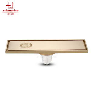 潜水艇(submarine)地漏全铜防臭地漏无三通格栅面板防堵防臭式内芯沐浴房加长地漏排水更快TKC50-30