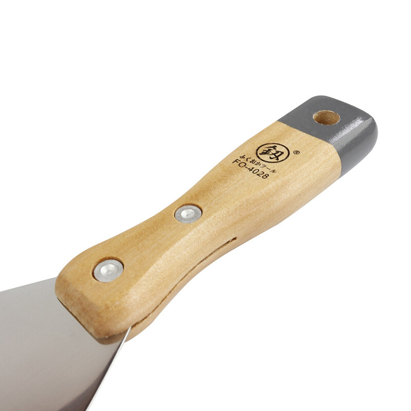 釰 福冈不锈钢油灰刀腻子刀批刀粉墙工具原子灰刀灰铲抹泥刀 100mm fo