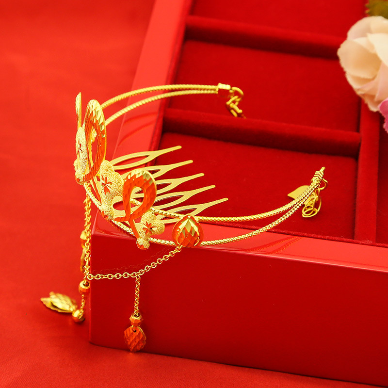 金地珠宝 黄金足金爱心皇冠 女皇冠黄金头饰 婚嫁金冠 婚庆饰品