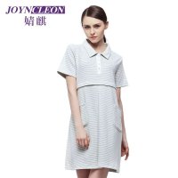 婧麒(JOYN CLEON)月子服孕妇哺乳衣孕妇舒密棉睡衣短袖喂奶服哺乳衣外出哺乳服孕妇裙连衣裙 js6202