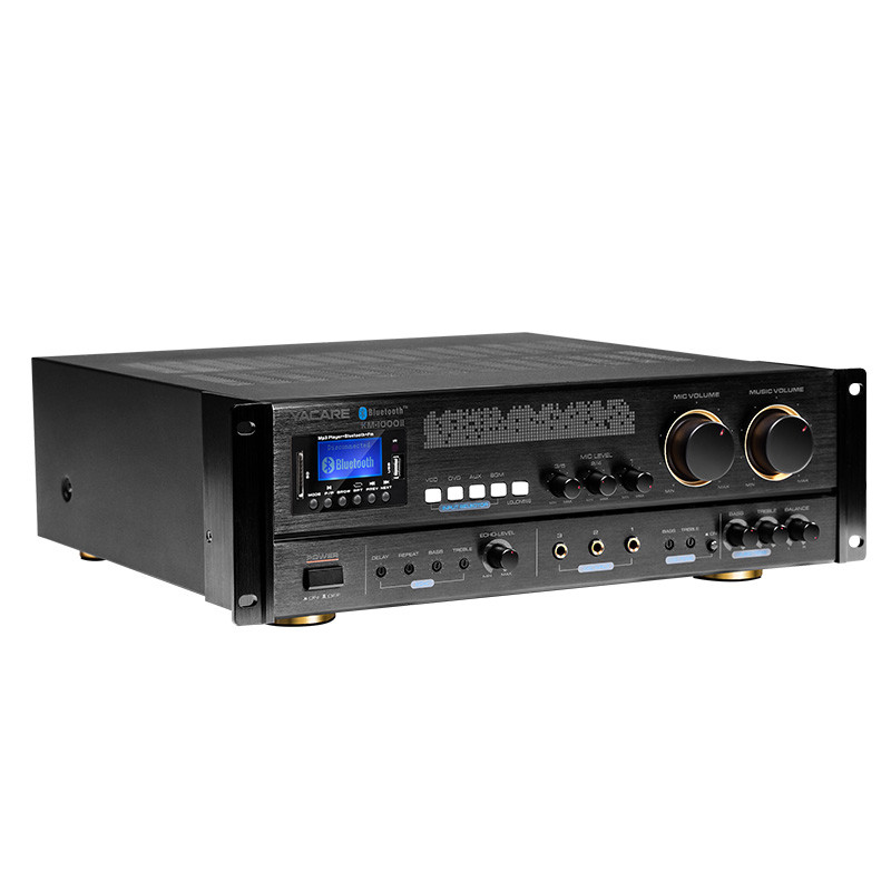 yacare雅桥 km-1000卡拉ok功放 ktv功放家用功放机大功率k歌专用 蓝牙