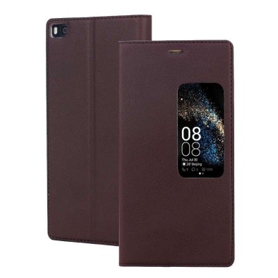 魅士 华为P8手机套 P8手机壳 华为P8手机保护套 智能休眠翻盖视窗皮套 送高清贴膜