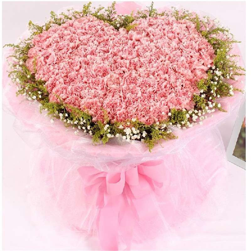 鲜花99朵粉康乃馨