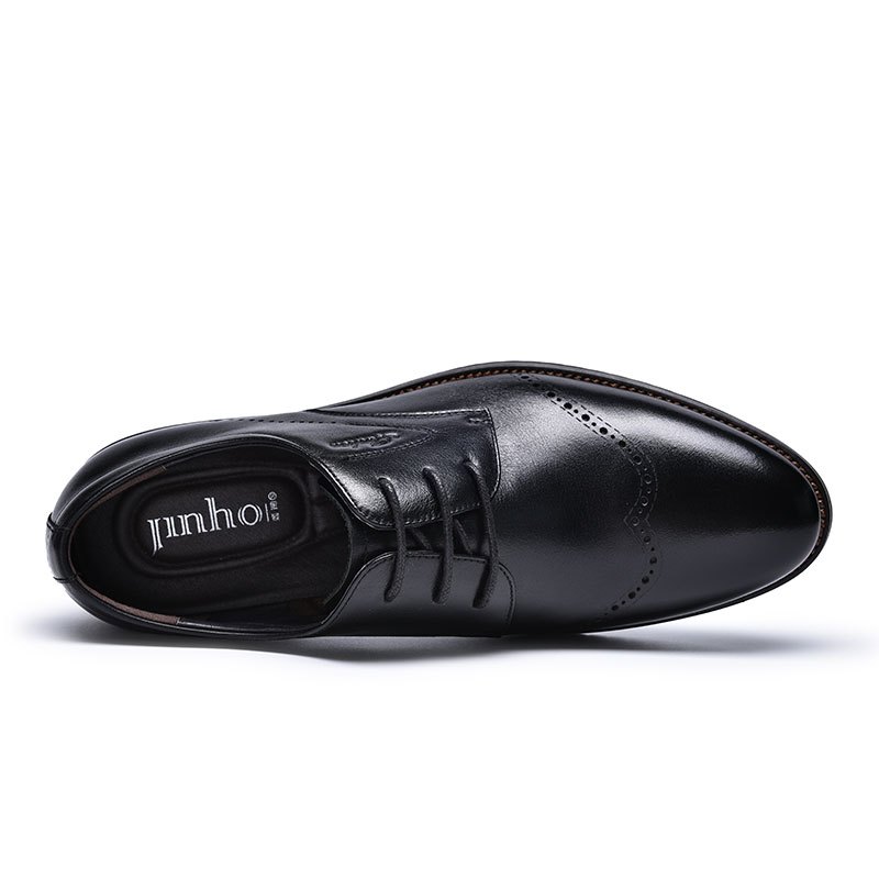 金猴jinho 时尚商务休闲皮鞋 布洛克雕花绅士系带男鞋 q20026a