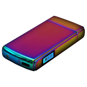 jobon中邦趣玩礼品 带智能显示屏双电弧打火机 摇一摇防风电子感应USB充电点烟器