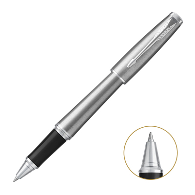 派克(PARKER)2016都市金属银白夹宝珠笔签字笔