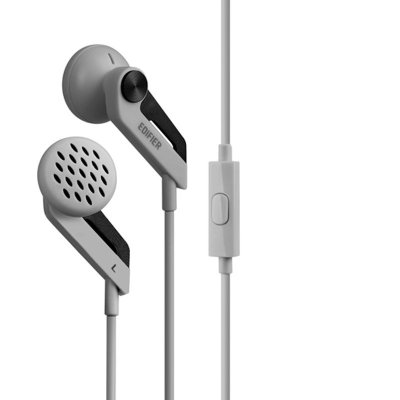 漫步者(EDIFIER) H186P耳机耳塞式 手机电脑通用耳机线控麦克入耳 深灰黑色