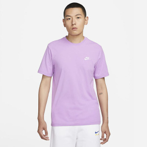 Nike Sportswear Club 刺绣Logo圆领短袖T恤 男款 冲击紫 AR4999-591