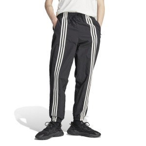 adidas originals三叶草 Hack Pant 三条纹拼色束脚针织运动裤 男款 黑色 HZ0701