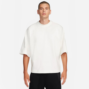 Nike Sportswear Tech纯色宽松圆领短袖T恤 男款 白色 FB8166-133