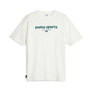 PUMA 字母印花圆领透气运动短袖T恤 男款 白色 624702-65