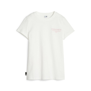 PUMA TEAM TEE 字母印花圆领短袖T恤 女款 白色 624706-65