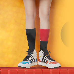 芝麻街 × JF x adidas neo Hoops 3.0 Mid 舒适耐磨休闲板鞋 男女同款 白灰橘 FZ5958