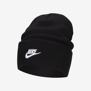Nike 耐克帽子冬季新款黑色简约休闲保暖翻边针织毛线运动帽 FB6528-010 FB6528-010 1SIZE