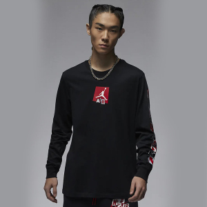 Nike耐克男子长袖T恤冬新款JORDAN运动休闲圆领针织衫T恤FD7018-010