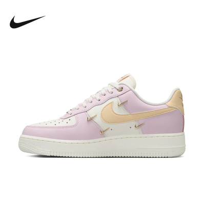 Nike耐克女鞋AIR FORCE 1空军一号 粉白四勾 低帮板鞋IB2574-600