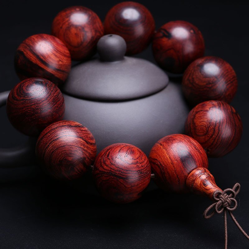 月印百川高密黄花梨25mm手串同料鬼面佛珠手链男款木珠手串