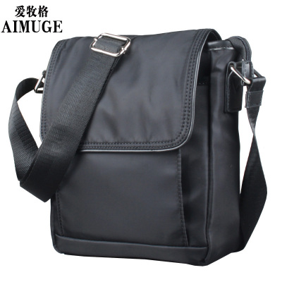 爱牧格男士单肩包休闲男包包单肩斜跨小包潮流单肩背包潮男001