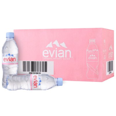 依云（Evian） 天然矿泉水 500ml*24瓶 整箱装 法国进口