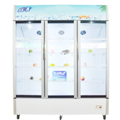 首厨 三门1000L立式冷藏保鲜柜 商用冰箱 三开门玻璃展示柜饮料柜冷藏柜