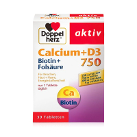 德国Doppelherz双心活性钙+维生素D3叶酸胶囊30粒