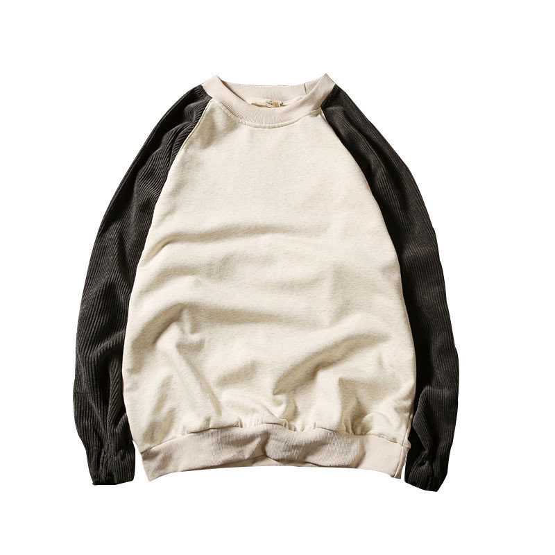 2017春季新款拼色长袖t恤男士加大码圆领打底衫日系修身潮流男装