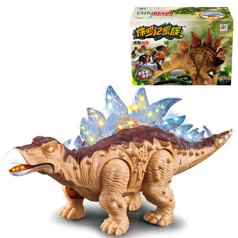 剑龙电动恐龙侏罗纪家族益智动物行走发光电动玩具速翔玩具