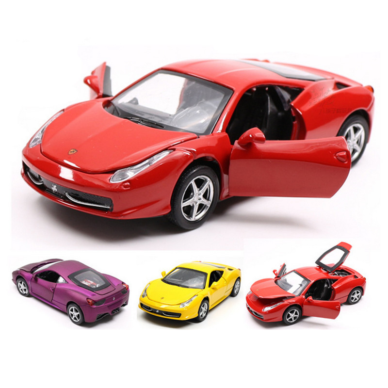 儿童玩具1:32法拉利四开门声光音乐仿真儿童合金汽车模型滑行车跑车