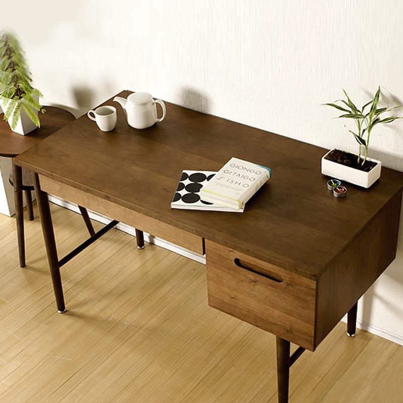 奥古拉 日式北欧实木书桌 简易台式电脑桌 小户型家用组装桌子